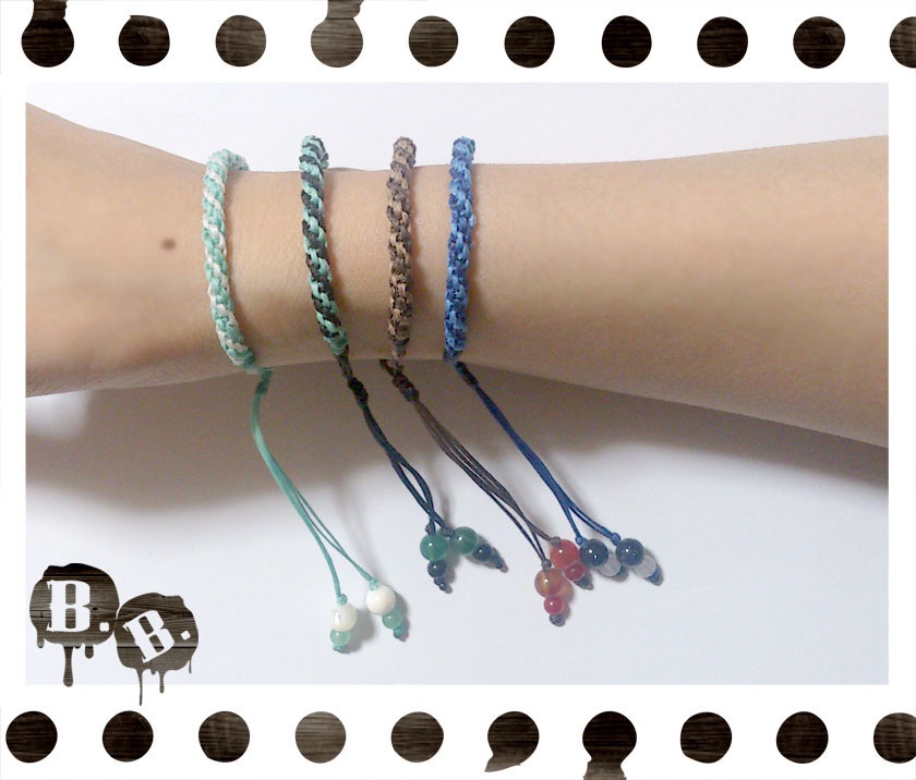 バイカラーロープブレスレット【ハンドメイドアクセサリー】