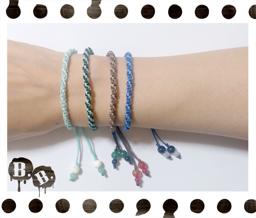 バイカラーロープブレスレット【ハンドメイドアクセサリー】