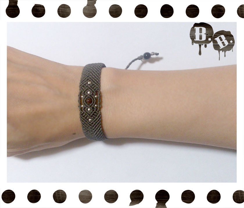 ベルトブレスレット【ガーネット】【アッシュオリーブ】【ハンドメイドアクセサリー】