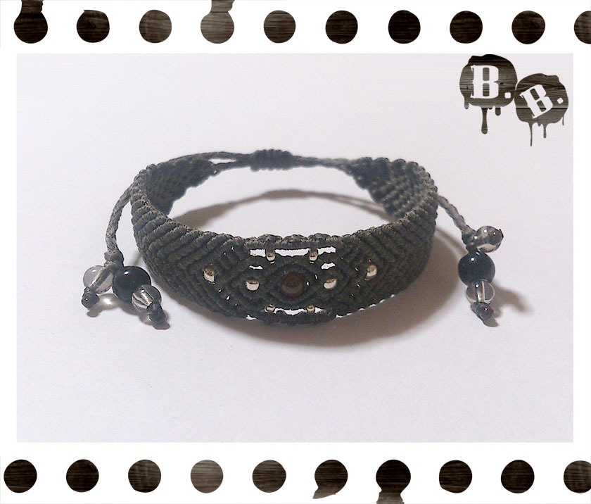 ベルトブレスレット【ガーネット】【アッシュオリーブ】【ハンドメイドアクセサリー】