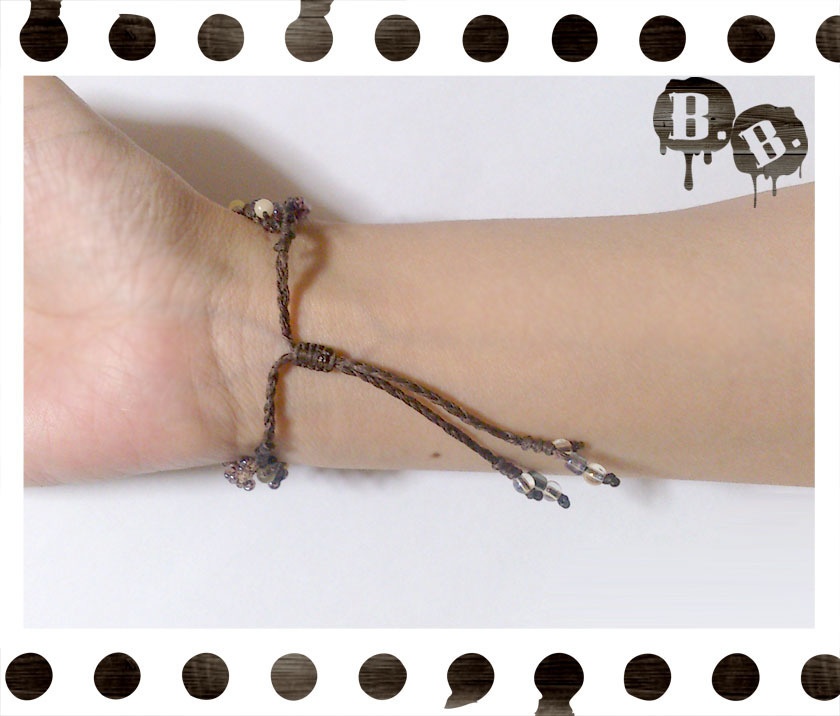 紅葉のブレスレット【マルチストーン】【ブラウンxライトブラウン】【ハンドメイドアクセサリー】