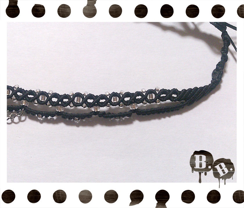 チェーンクロスチョーカー【カイヤナイト】【ブラックコード】【ハンドメイドアクセサリー】