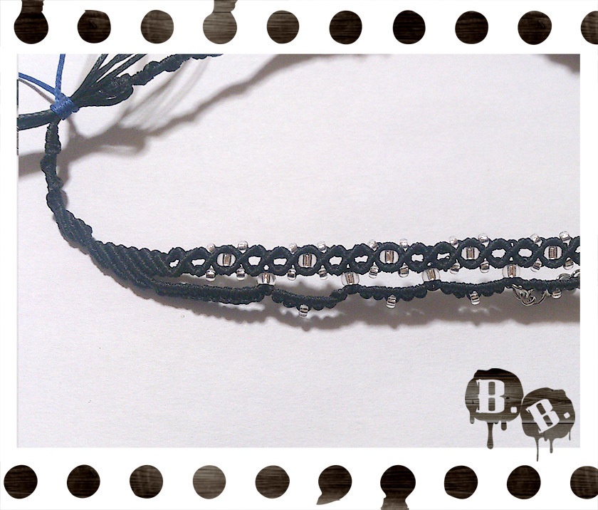チェーンクロスチョーカー【カイヤナイト】【ブラックコード】【ハンドメイドアクセサリー】