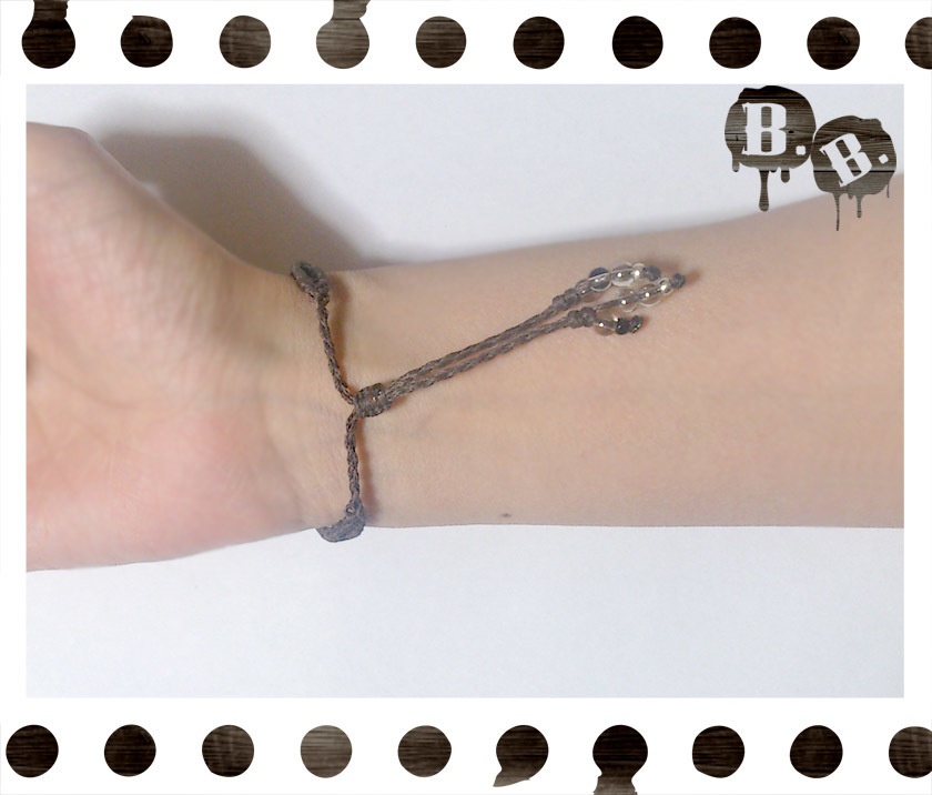 ナローデザインブレスレット【ミックスジェイドブルー】【ダークブラウンコード】【ハンドメイドアクセサリー】