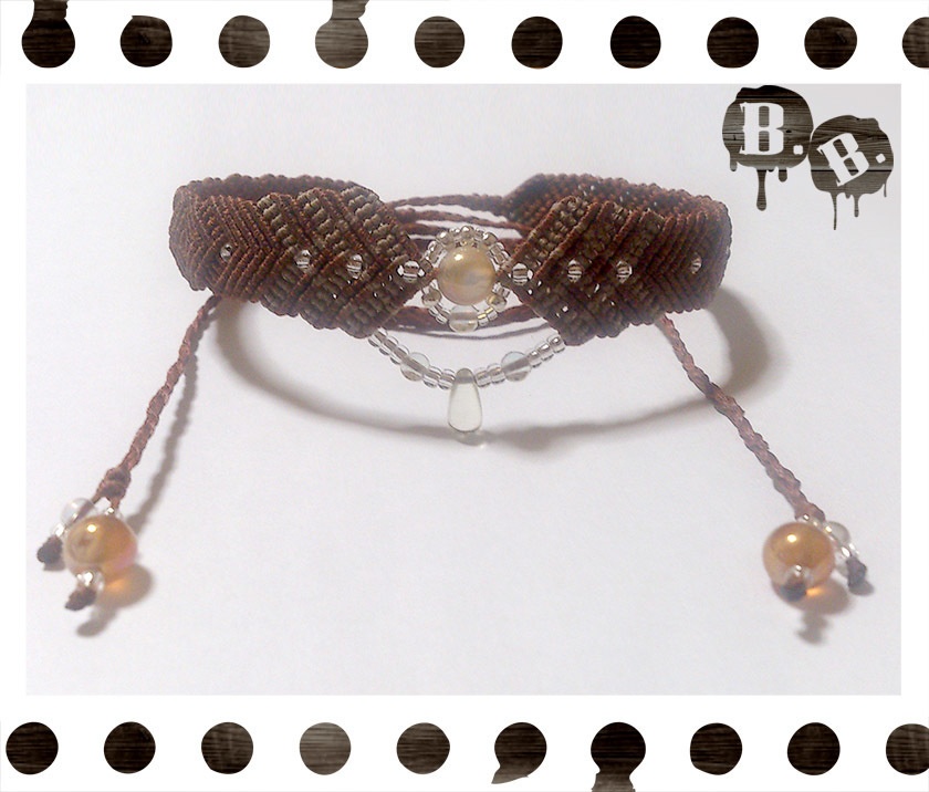 ザッハトルテチョーカー【カーネリアンオーラ】【チョコブラウンxライトブラウン】【ハンドメイドアクセサリー】