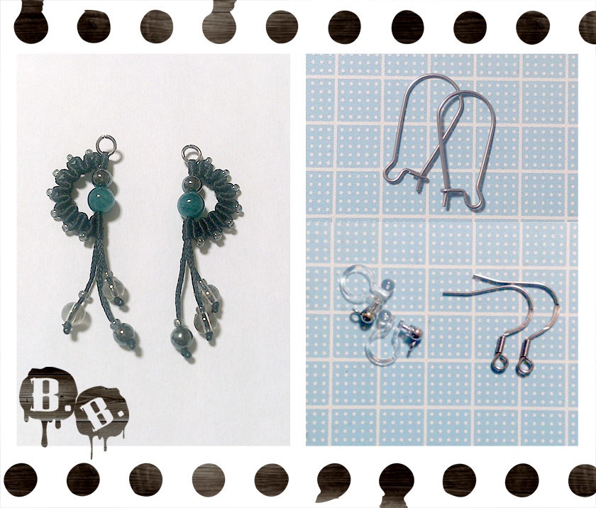 クレセントムーンピアス/ノンホールピアスセット【アパタイト】【ブラックコード】【ハンドメイドアクセサリー】