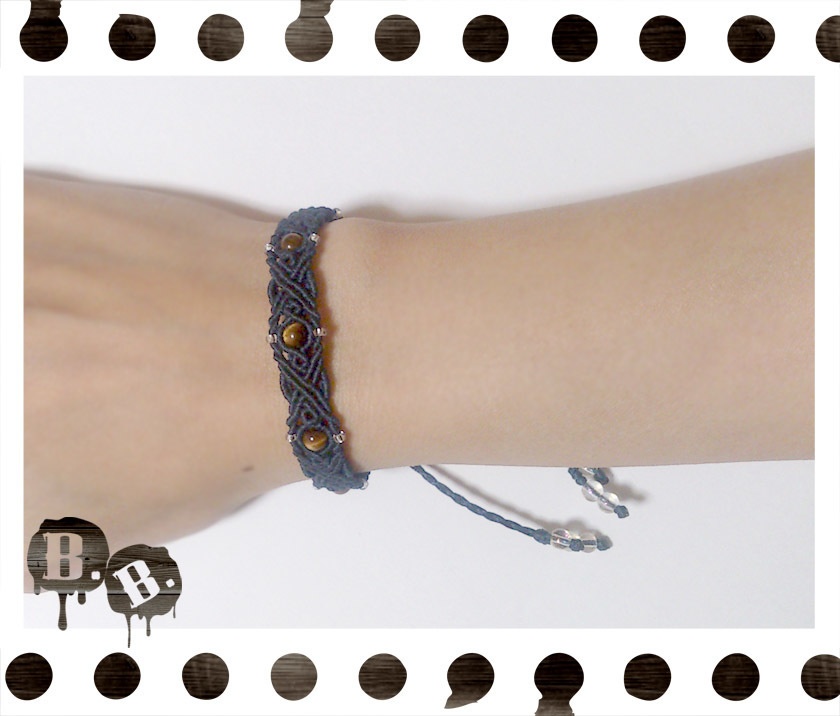 5ストーンデザインブレスレット【3色】【ハンドメイドアクセサリー】