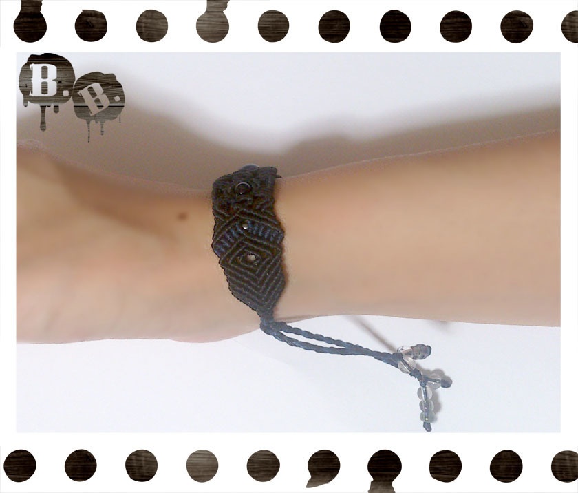 デザインブレスレット/ワイド【ソーダライト】【ブラックxダークネイビー】【ハンドメイドアクセサリー】