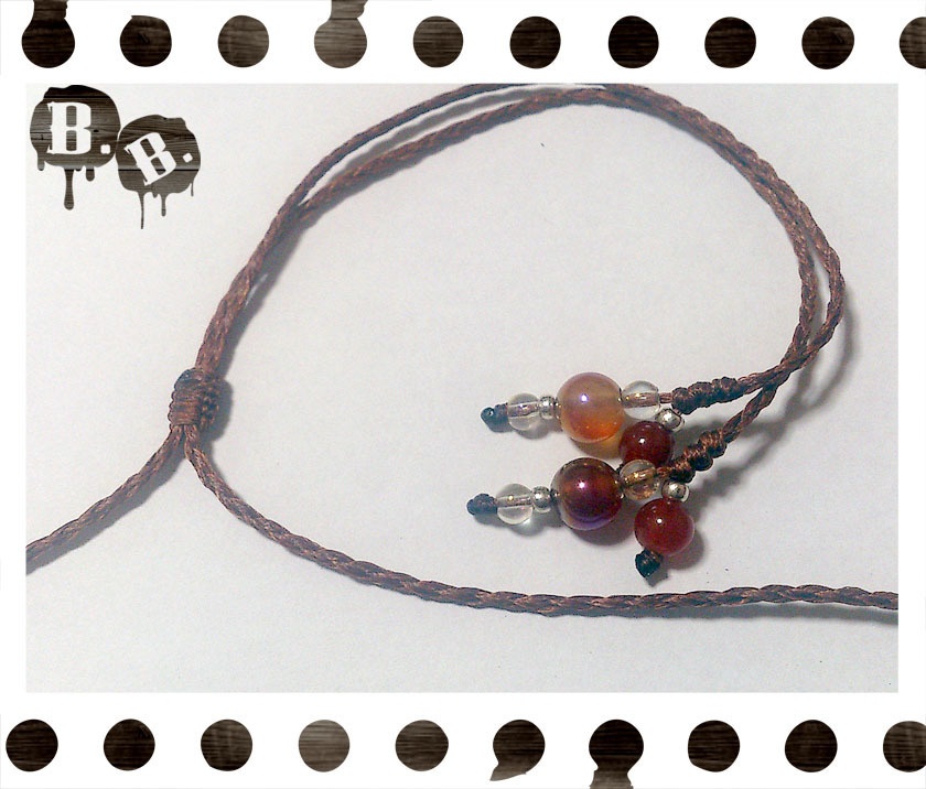 メープルワイドチョーカー【カーネリアンオーラ】【チョコブラウン】【ハンドメイドアクセサリー】