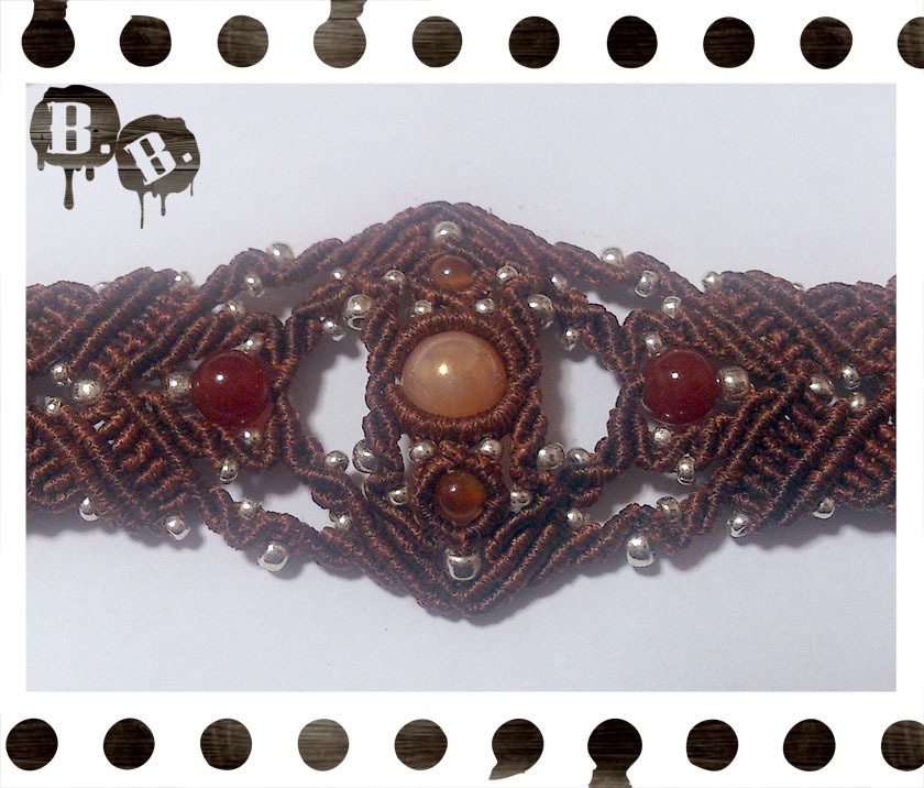 メープルワイドチョーカー【カーネリアンオーラ】【チョコブラウン】【ハンドメイドアクセサリー】