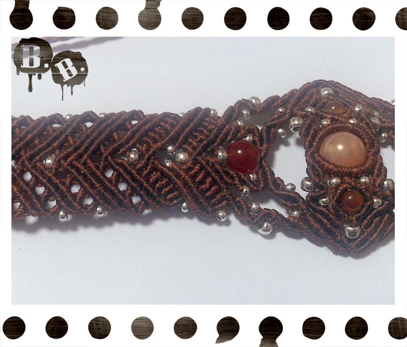 メープルワイドチョーカー【カーネリアンオーラ】【チョコブラウン】【ハンドメイドアクセサリー】