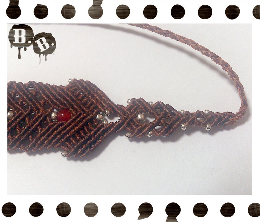 メープルワイドチョーカー【カーネリアンオーラ】【チョコブラウン】【ハンドメイドアクセサリー】