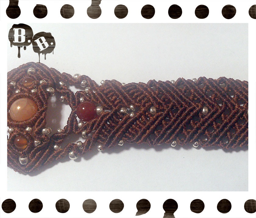 メープルワイドチョーカー【カーネリアンオーラ】【チョコブラウン】【ハンドメイドアクセサリー】