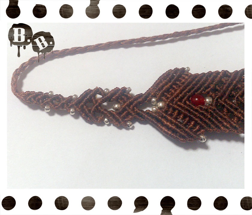 メープルワイドチョーカー【カーネリアンオーラ】【チョコブラウン】【ハンドメイドアクセサリー】