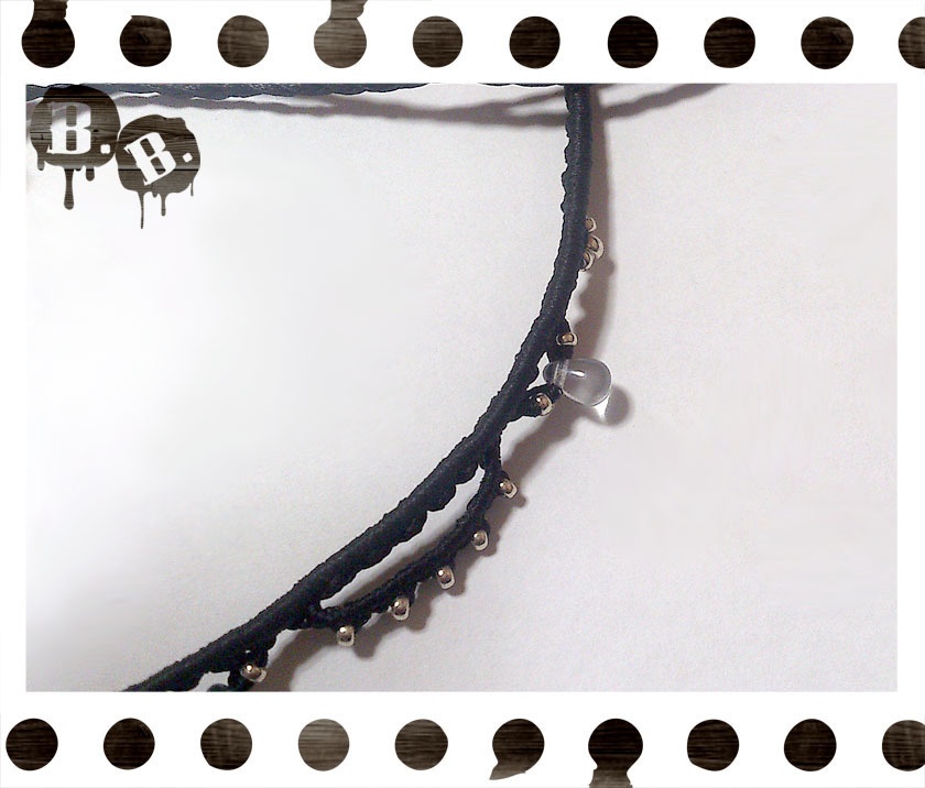 ブループリンセスネックレス/2連【アパタイト】【ブラック】【ハンドメイドアクセサリー】