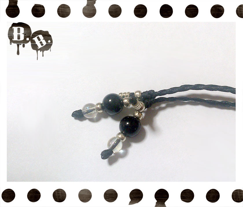 ブループリンセスネックレス/2連【アパタイト】【ブラック】【ハンドメイドアクセサリー】