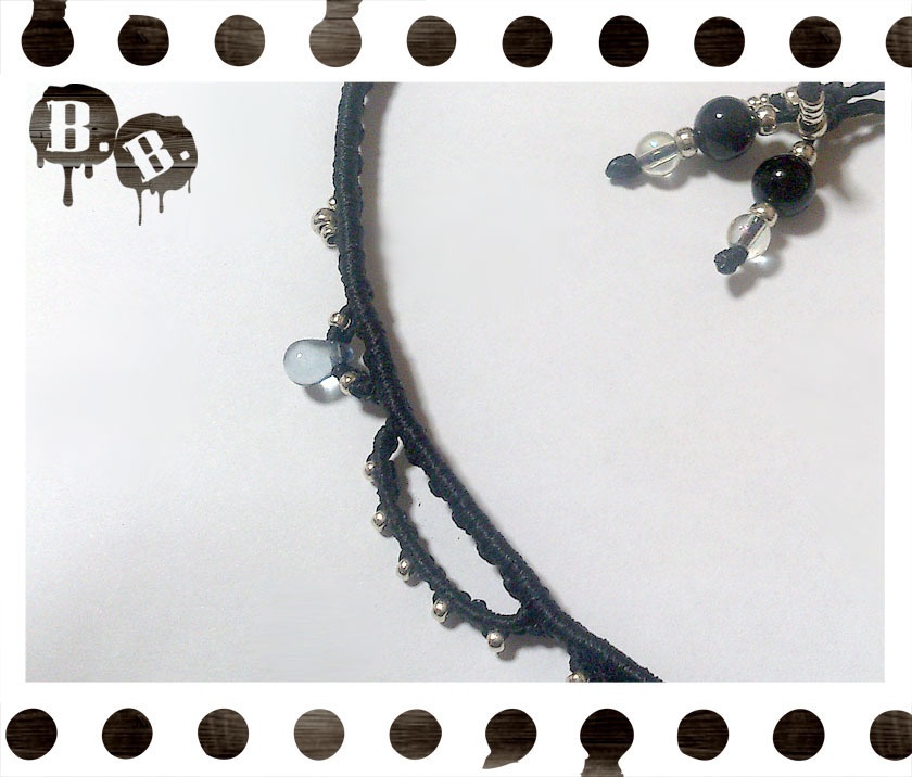 ブループリンセスネックレス/2連【アパタイト】【ブラック】【ハンドメイドアクセサリー】