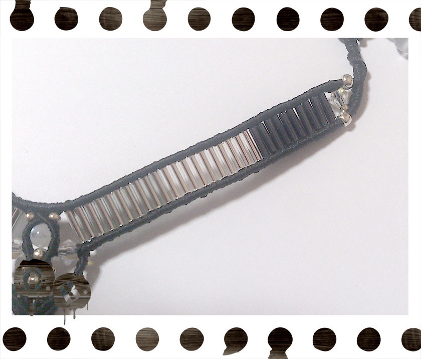 モノトーンネックレス【ムーンストーン】【ブラック】【ハンドメイドアクセサリー】