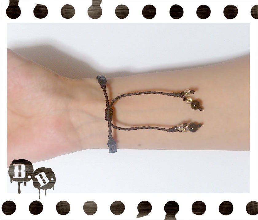 ラダーブレス【オニキス】【ブラックコード】【ハンドメイドアクセサリー】