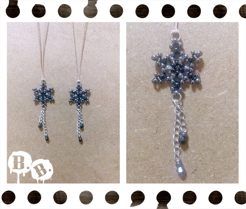 スノードロップピアス/ノンホールピアスセット【ガラスビーズ】【ハンドメイドアクセサリー】