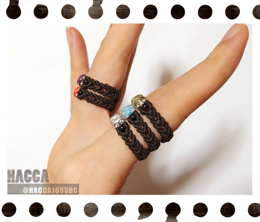 デザインリング【チェコビーズ】【ハンドメイドアクセサリー】