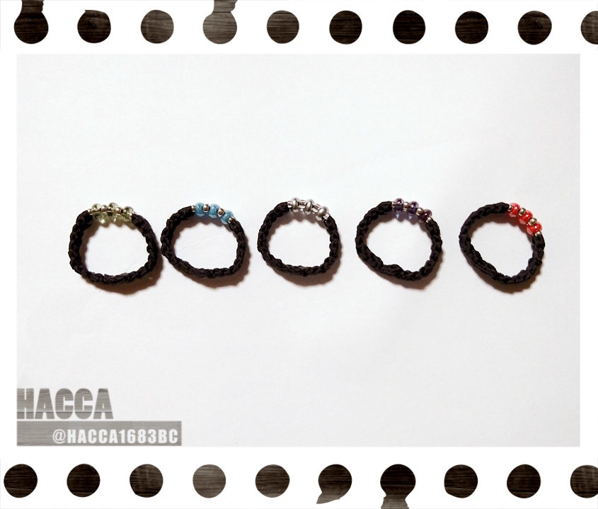 デザインリング【チェコビーズ】【ハンドメイドアクセサリー】