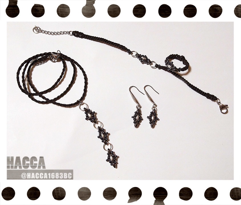 ミニチュアドロップクロスセット【チェコビーズ】【ハンドメイドアクセサリー】