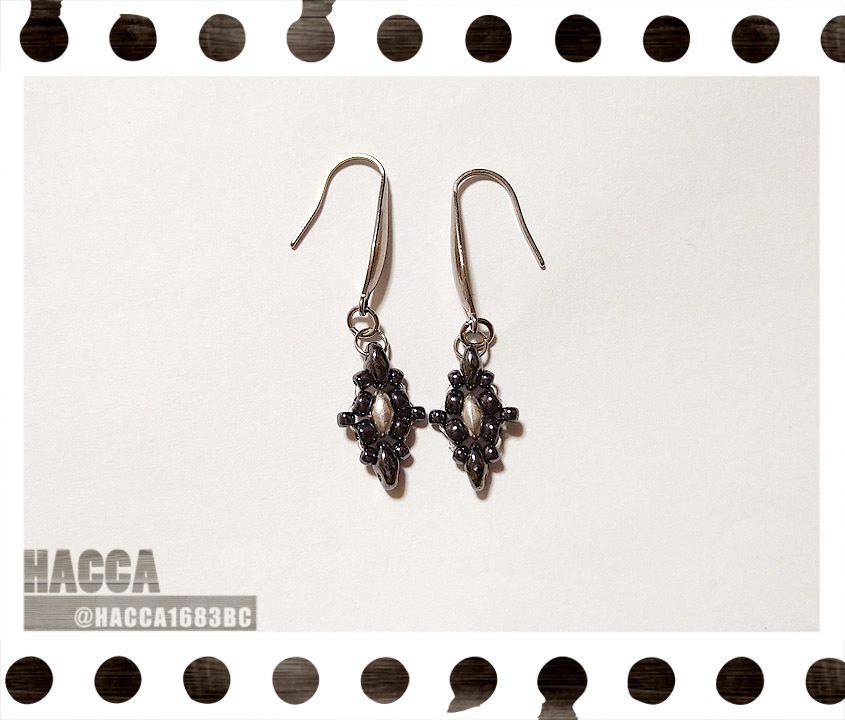 ミニチュアドロップクロスセット【チェコビーズ】【ハンドメイドアクセサリー】