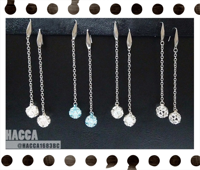 クレイドルピアス\ノンホールピアスセット【天然石】【ハンドメイドアクセサリー】