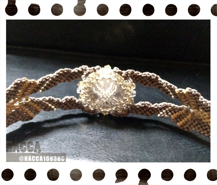 【2021バレンタインアクセサリー】アラザンハニーオペラチョーカー【サードオニキス】【ダークブラウンxブラウン】【ハンドメイドアクセサリー】