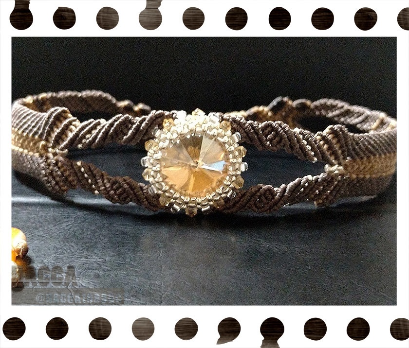 【2021バレンタインアクセサリー】アラザンハニーオペラチョーカー【サードオニキス】【ダークブラウンxブラウン】【ハンドメイドアクセサリー】