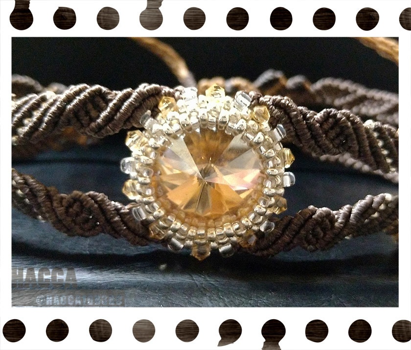 【2021バレンタインアクセサリー】アラザンハニーオペラチョーカー【サードオニキス】【ダークブラウンxブラウン】【ハンドメイドアクセサリー】