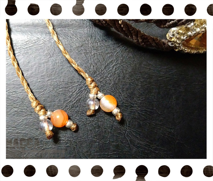 【2021バレンタインアクセサリー】アラザンハニーオペラチョーカー【サードオニキス】【ダークブラウンxブラウン】【ハンドメイドアクセサリー】