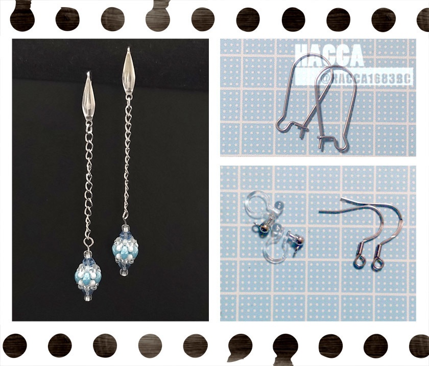 ペンデュラムアクセサリーセット(ピアス/ブレスレット)【チェコビーズ】【ハンドメイドアクセサリー】