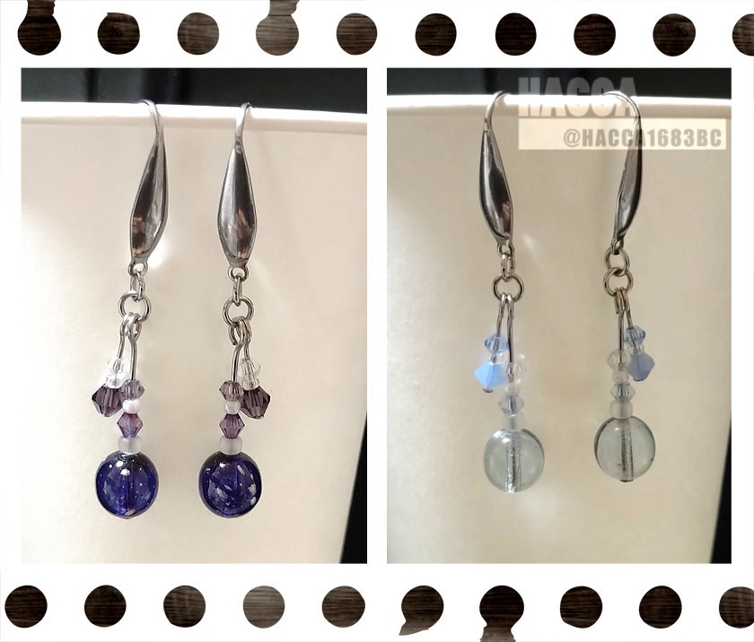 夏のピアス\ノンホールピアスセット【サージカルステンレス】【ハンドメイドアクセサリー】