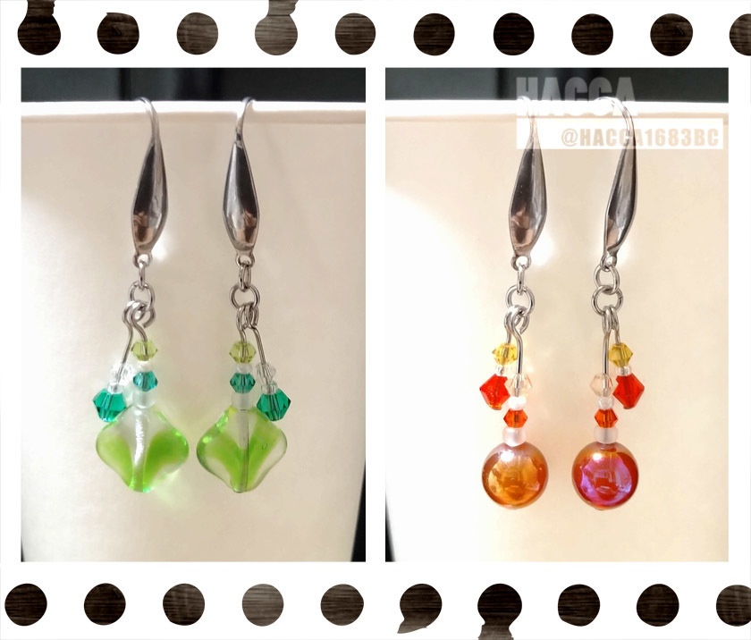 夏のピアス\ノンホールピアスセット【サージカルステンレス】【ハンドメイドアクセサリー】