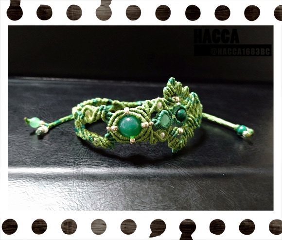 【2021版】蝶蜂のブレスレット【ワックスコード】【天然石】【ハンドメイドアクセサリー】