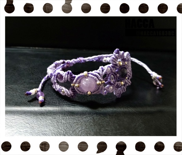 【2021版】蝶蜂のブレスレット【ワックスコード】【天然石】【ハンドメイドアクセサリー】