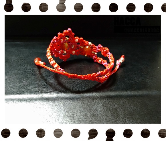 【2021版】蝶蜂のブレスレット【ワックスコード】【天然石】【ハンドメイドアクセサリー】