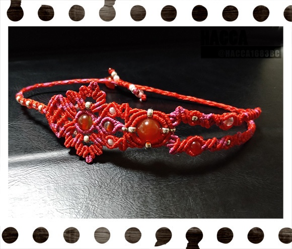 【2021版】蝶蜂のブレスレット【ワックスコード】【天然石】【ハンドメイドアクセサリー】