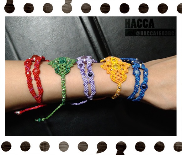 【2021版】蝶蜂のブレスレット【ワックスコード】【天然石】【ハンドメイドアクセサリー】