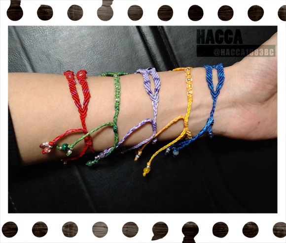 【2021版】蝶蜂のブレスレット【ワックスコード】【天然石】【ハンドメイドアクセサリー】