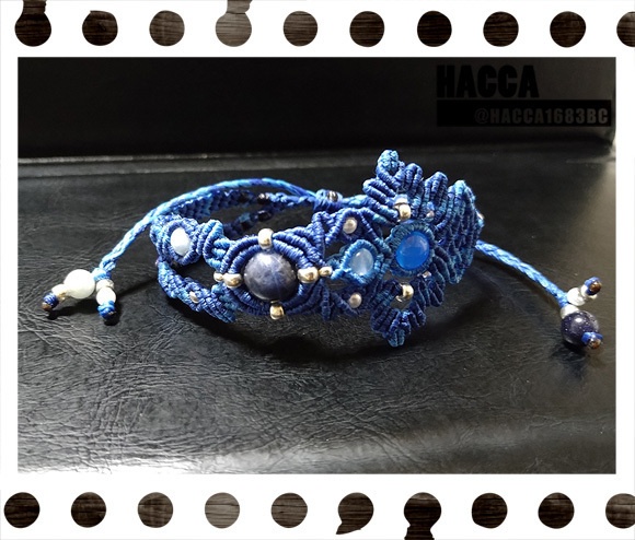 【2021版】蝶蜂のブレスレット【ワックスコード】【天然石】【ハンドメイドアクセサリー】