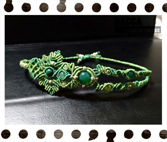 【2021版】蝶蜂のブレスレット【ワックスコード】【天然石】【ハンドメイドアクセサリー】