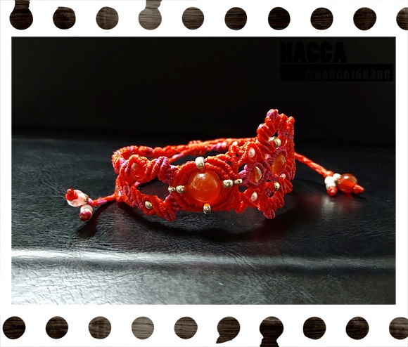 【2021版】蝶蜂のブレスレット【ワックスコード】【天然石】【ハンドメイドアクセサリー】