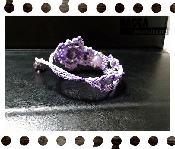 【2021版】蝶蜂のブレスレット【ワックスコード】【天然石】【ハンドメイドアクセサリー】