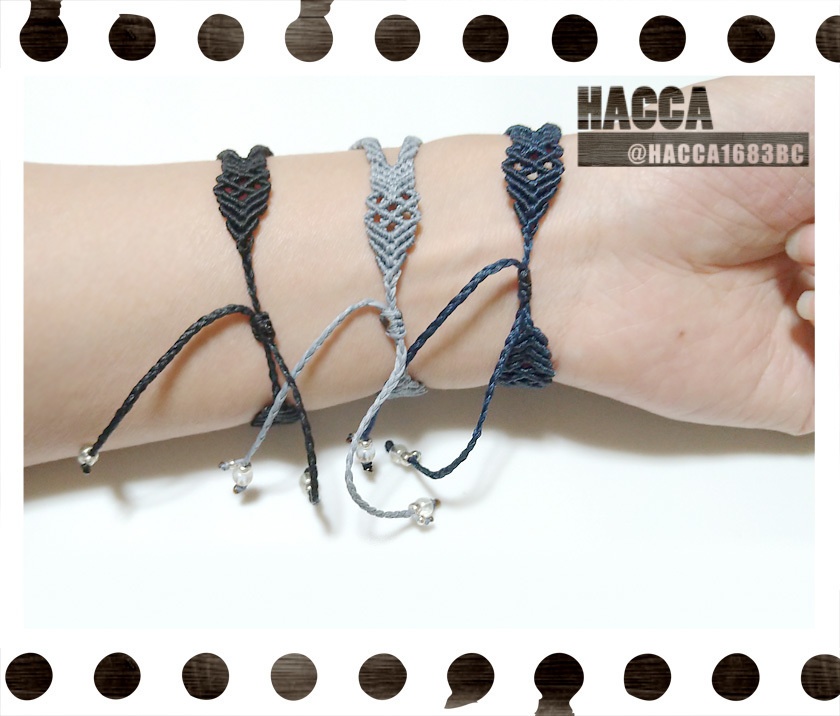 四芒星ベルトブレス【ワックスコード】【天然石】【ハンドメイドアクセサリー】