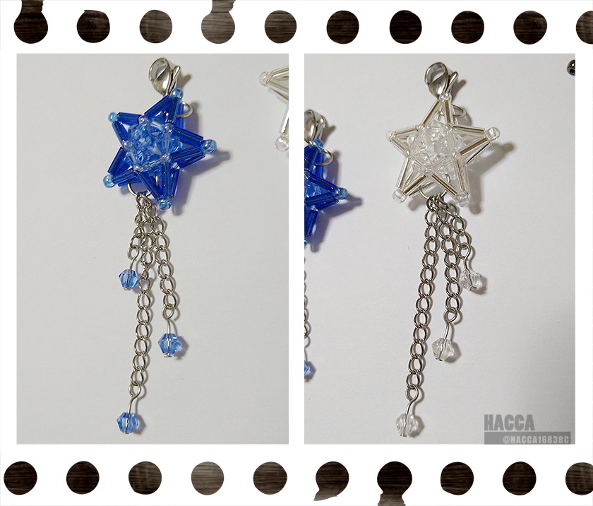 ラッキースターチャーム【ガラスビーズ】【チャーム】【ハンドメイドアクセサリー】