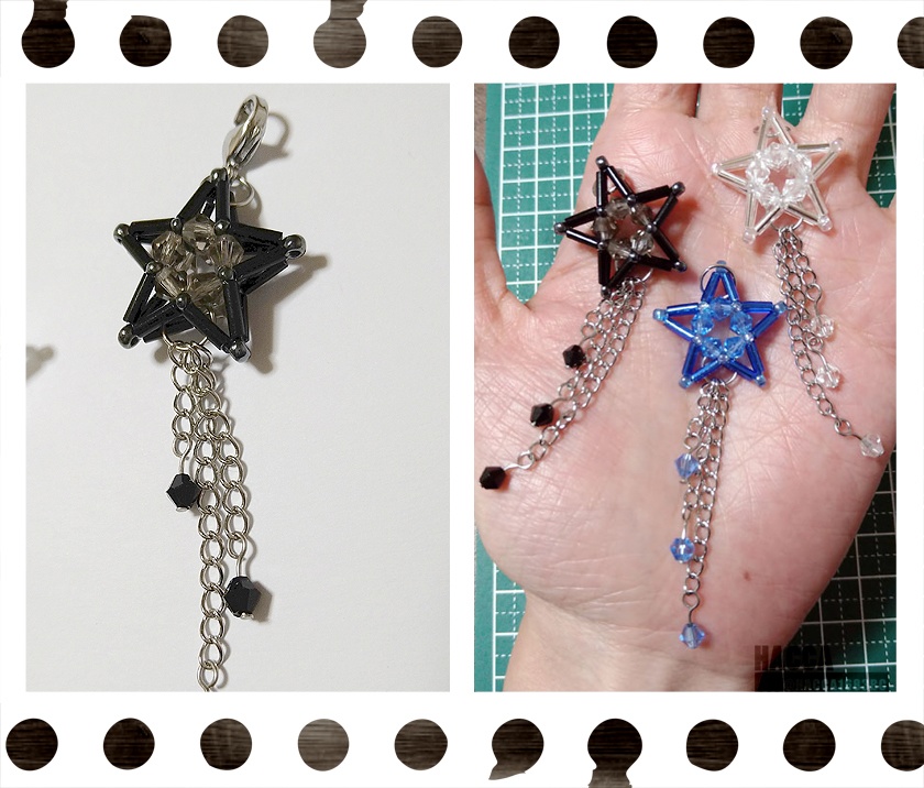 ラッキースターチャーム【ガラスビーズ】【チャーム】【ハンドメイドアクセサリー】