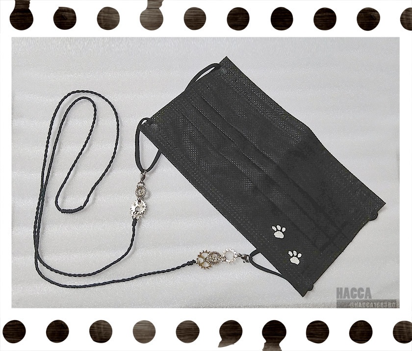 ギアグラスコード/マスクコード【歯車】【ワックスコード】【ハンドメイドアクセサリー】